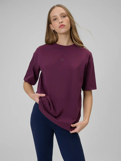 Женская футболка casual  4F F2744 4FWSS26TTSHF2744 burgundy
