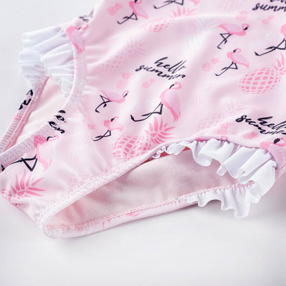 Costum de baie pentru copii aquawave aruba baby pink flamingo print