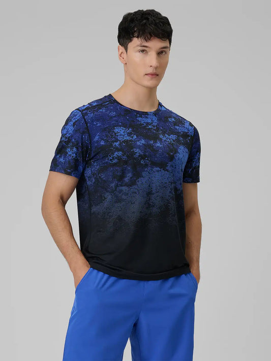 Tricou de antrenament pentru bărbați 4F M1787  4FWSS26TFTSM1787 cobalt allover