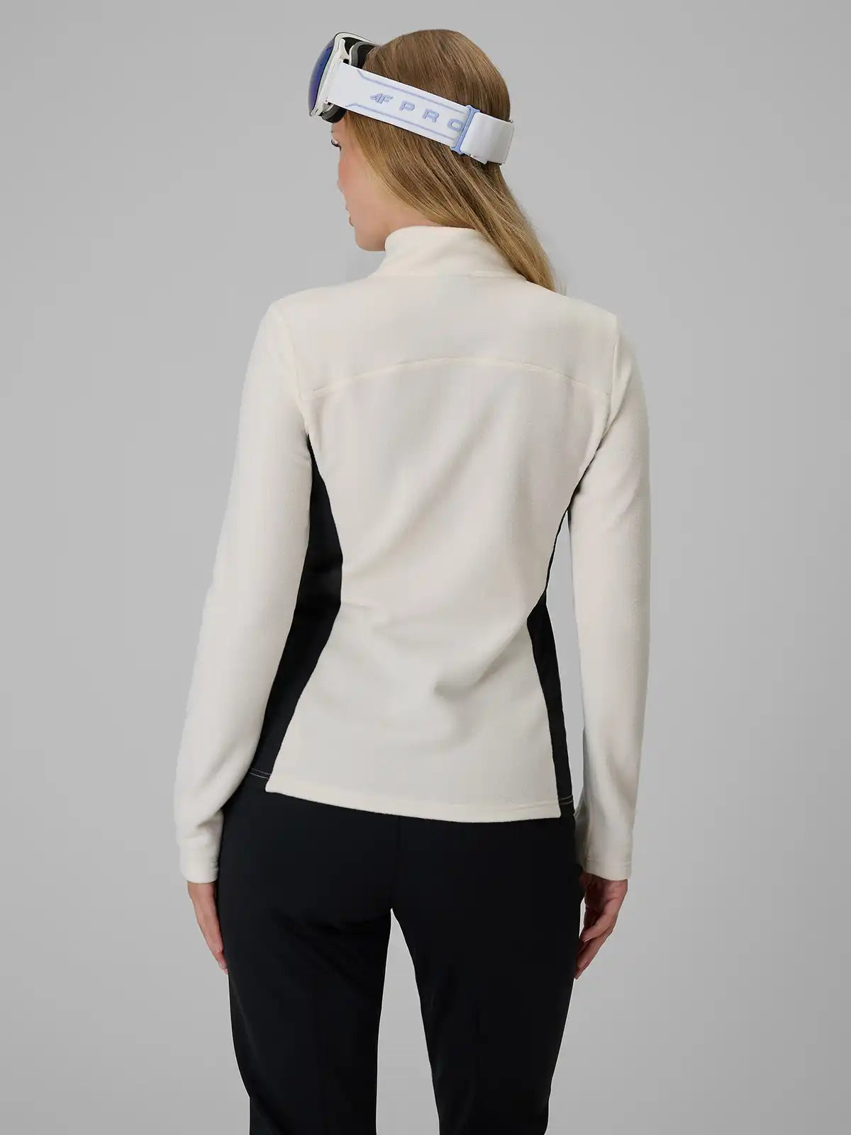 Hanorac microfleece pentru femei 4F F085 4FWAW26UFLEF085 off white 