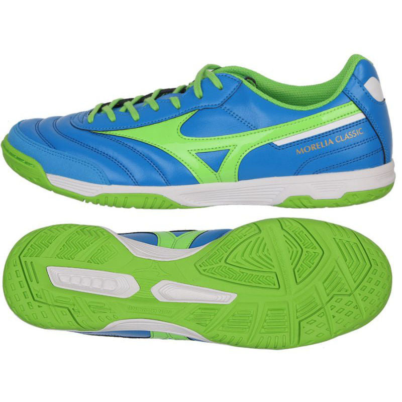 Adidași bărbați pentru fotbal  Mizuno MORELIA SALA CLASSIC IN / French Blue / Jasmine Green /Q1GA210230