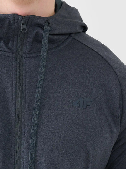 Мужской батник на молнии для фитнеса 4F M631 4FWSS26TFSWM631 anthracite melange