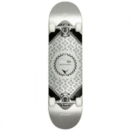 Skateboard Play Life Silver