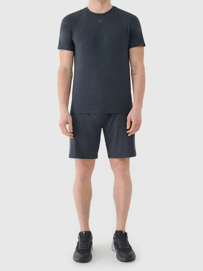 Pantaloni scurți de antrenament pentru bărbați  4F M1277 4FWSS26TFSHM1277 anthracite melange