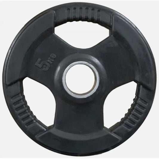 Px black rubber coated 3-grip weight plate