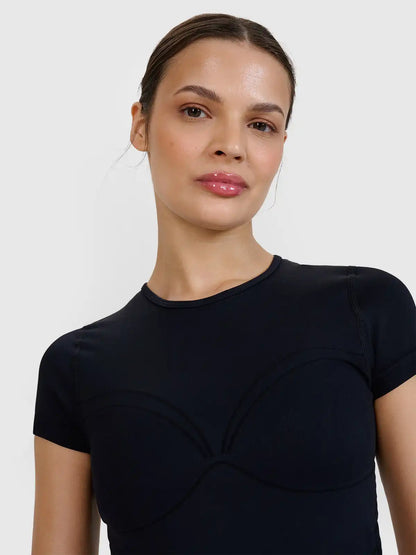 Женская футболка для йоги 4F F1270 4FWSS25TFTSF1270 deep black