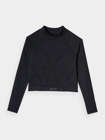Longsleeve de antrenamente pentru femei 4F F483 4FRAW24TFLOF483 deep black