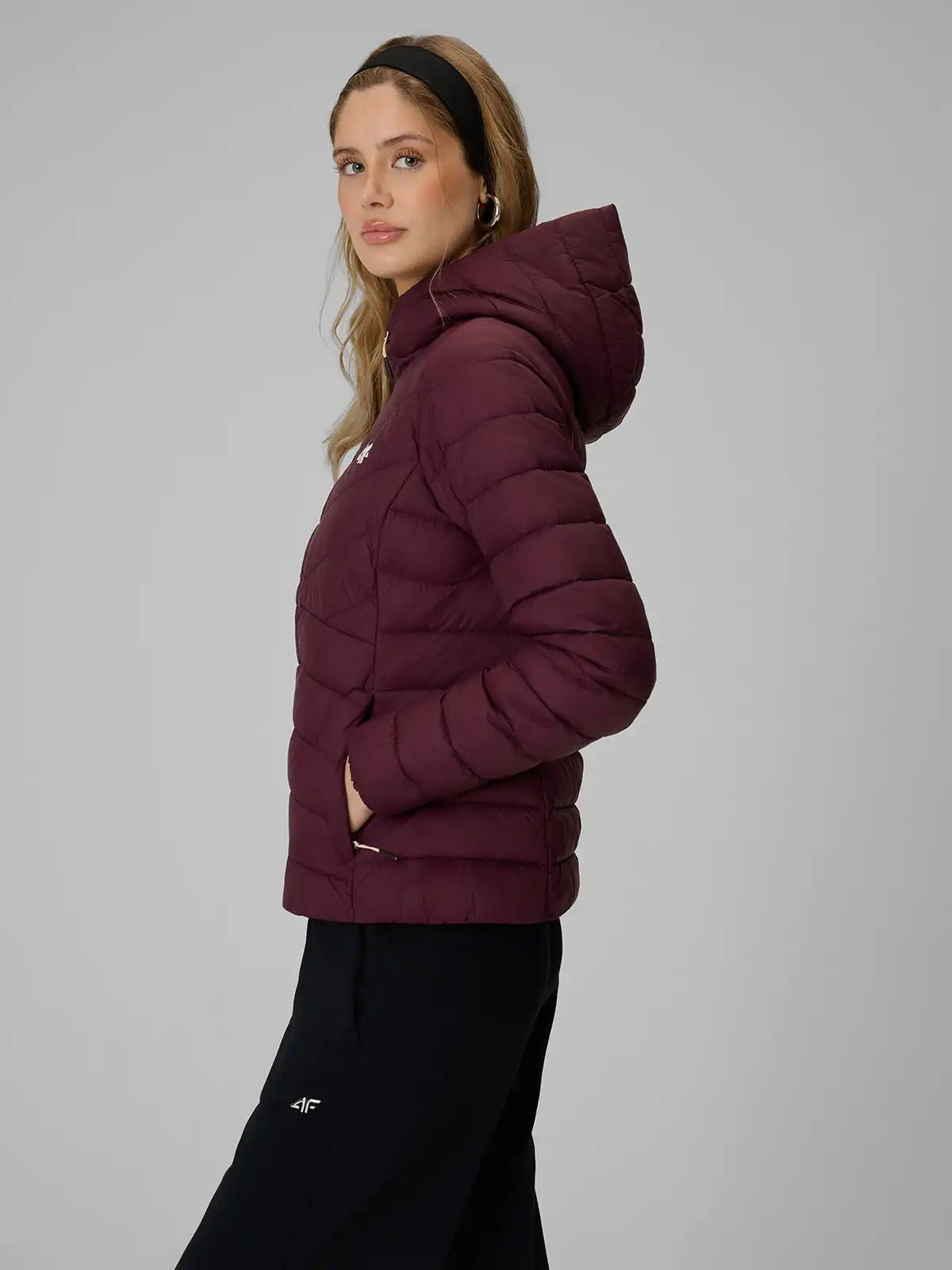 Jachetă de puf pentru femei 4F F0924 4FWAW26TDJAF0924 burgundy