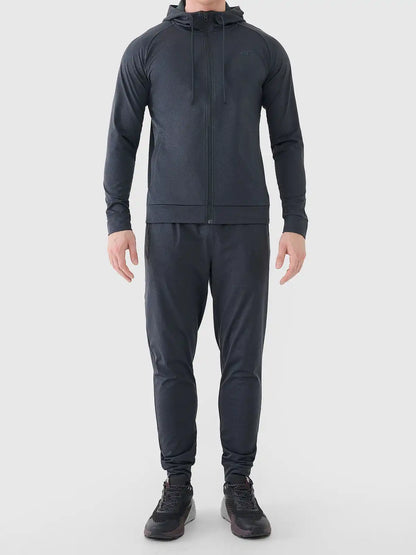 Мужской батник на молнии для фитнеса 4F M631 4FWSS26TFSWM631 anthracite melange