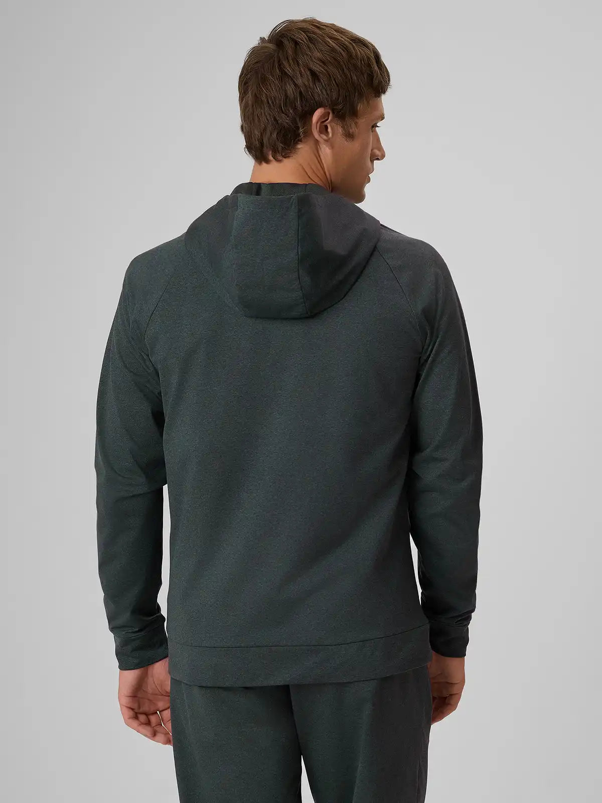 Мужской батник на молнии для фитнеса 4F M0973 4FWAW26TFSWM0973 anthracite melange