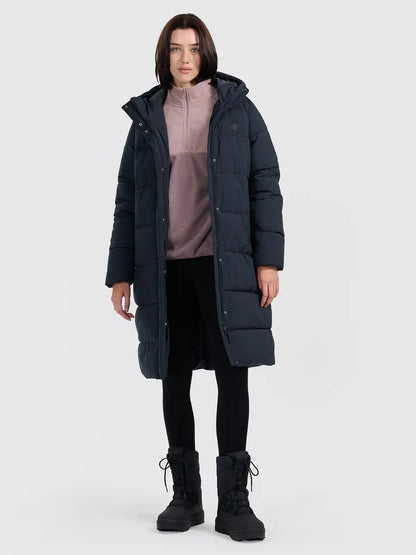 Jacheta de puf pentru femei cu glugă  4F F587 4FWAW25TDJAF587 deep black