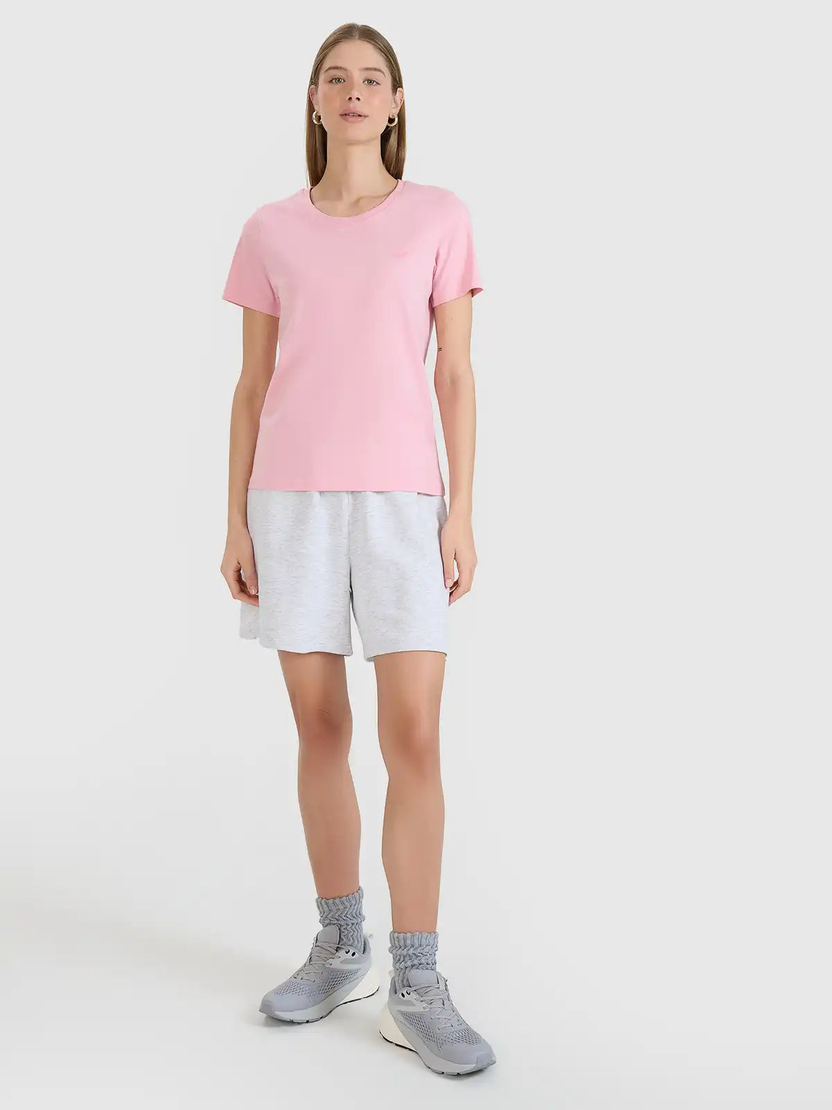 Tricou pentru femei casual 4F F2356 4FWMM00TTSHF2356 light pink