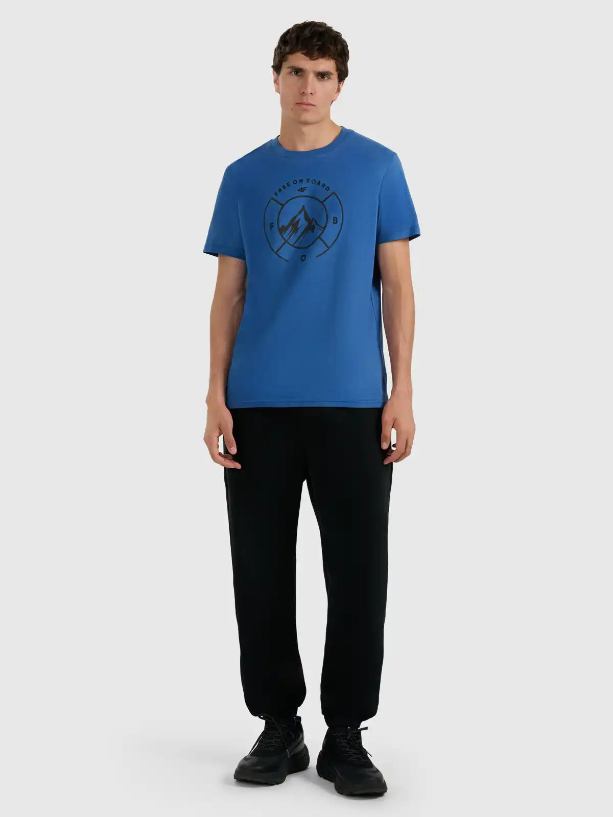 Tricou pentru bărbați casual 4F M3138 4FWAW25TTSHM3138 light blue