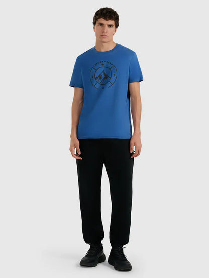 Tricou pentru bărbați casual 4F M3138 4FWAW25TTSHM3138 light blue