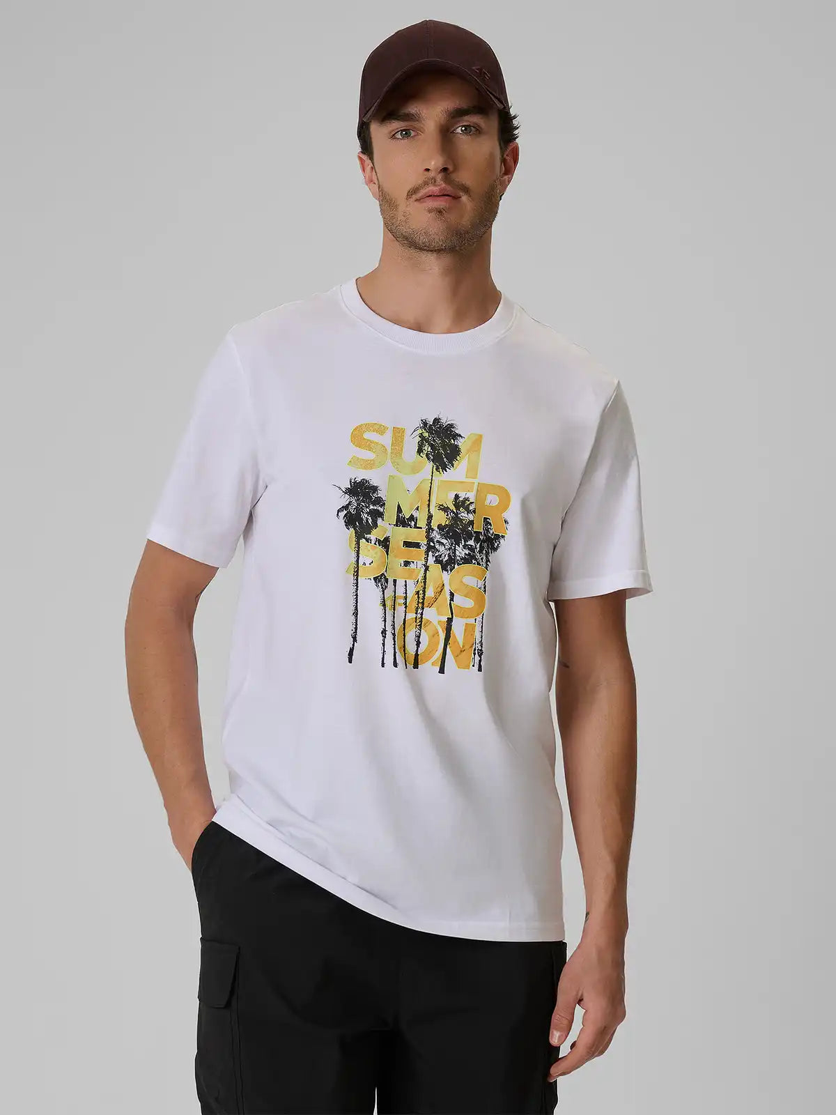 Tricou pentru bărbați casual 4F M2784 4FWSS26TTSHM2784 white
