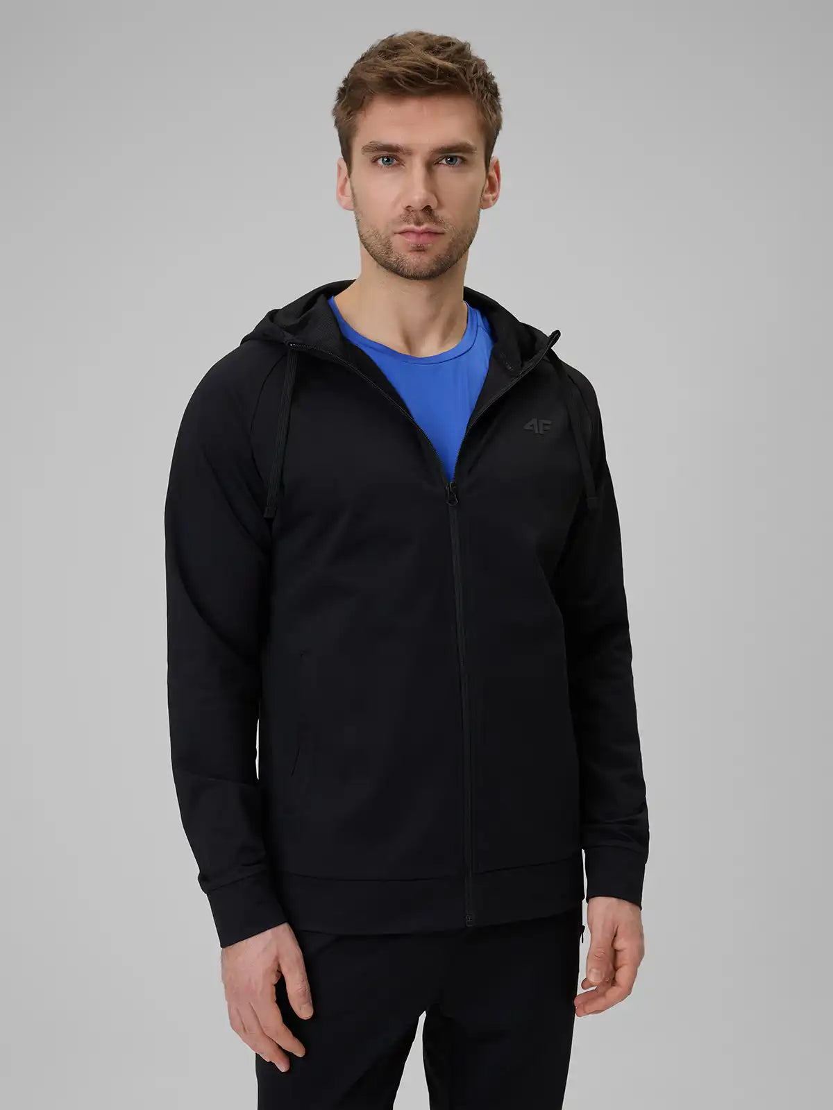 Hanorac cu fermoar pentru bărbați 4F M631 4FWSS26TFSWM631 deep black