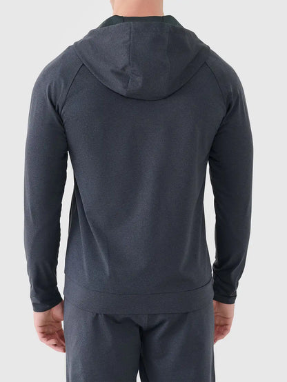 Мужской батник на молнии для фитнеса 4F M631 4FWSS26TFSWM631 anthracite melange