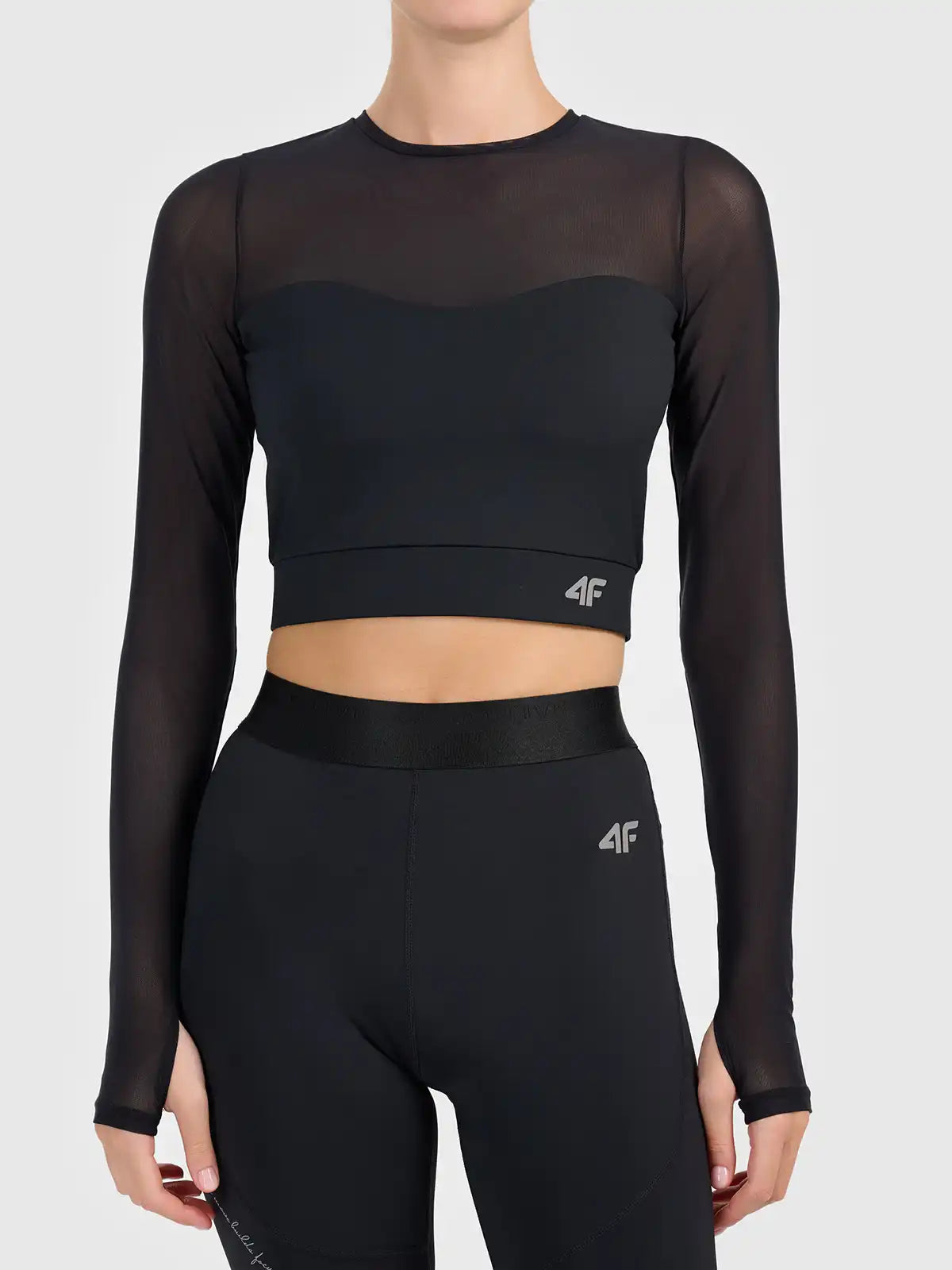 Longsleeve de fitness pentru femei 4F  F594 4FWAW26TFLOF594 deep black