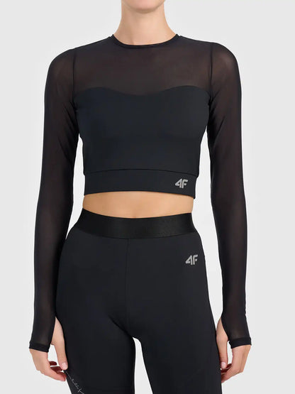Longsleeve de fitness pentru femei 4F  F594 4FWAW26TFLOF594 deep black