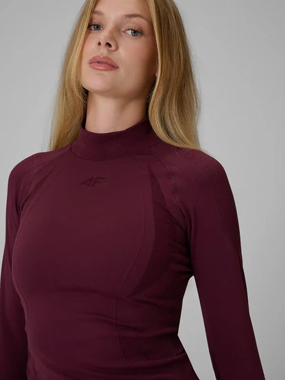 Longsleeve termo pentru femei  4F F324 4FWAW26USEAF324 burgundy