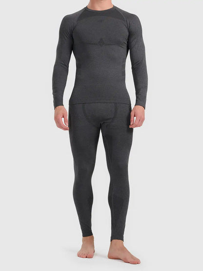 Longsleeve termo pentru bărbați 4F M311 4FWAW26USEAM311 black melange