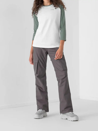 Женский лонгслив casual 4F F579 4FWAW25TLONF579 light green
