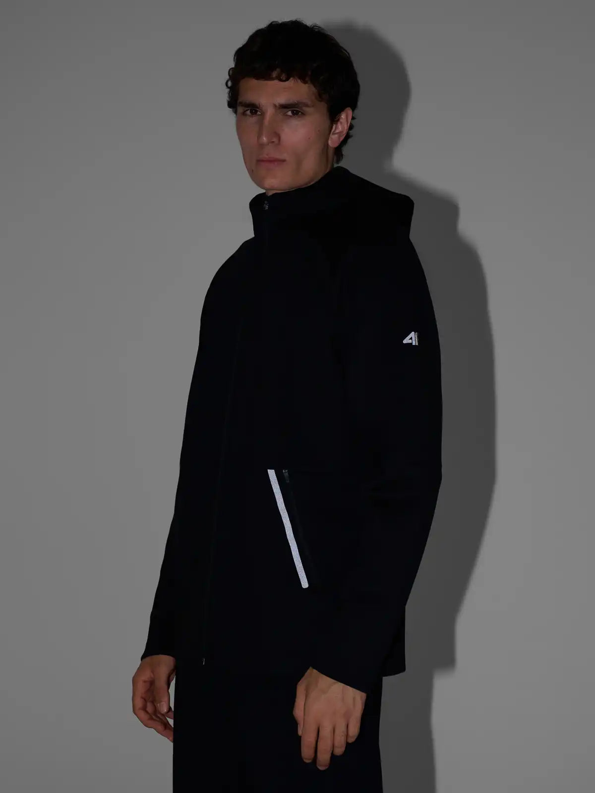 Hanorac cu fermoar pentru bărbați 4F M1865 4FWAW25TSWSM1865 deep black