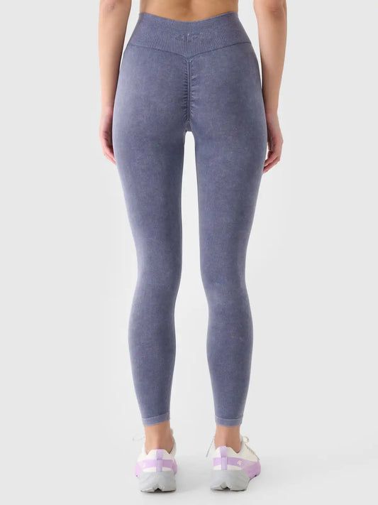 Legginși de antrenament pentru femei 4F F407 4FWAW25TFTIF407 dark blue