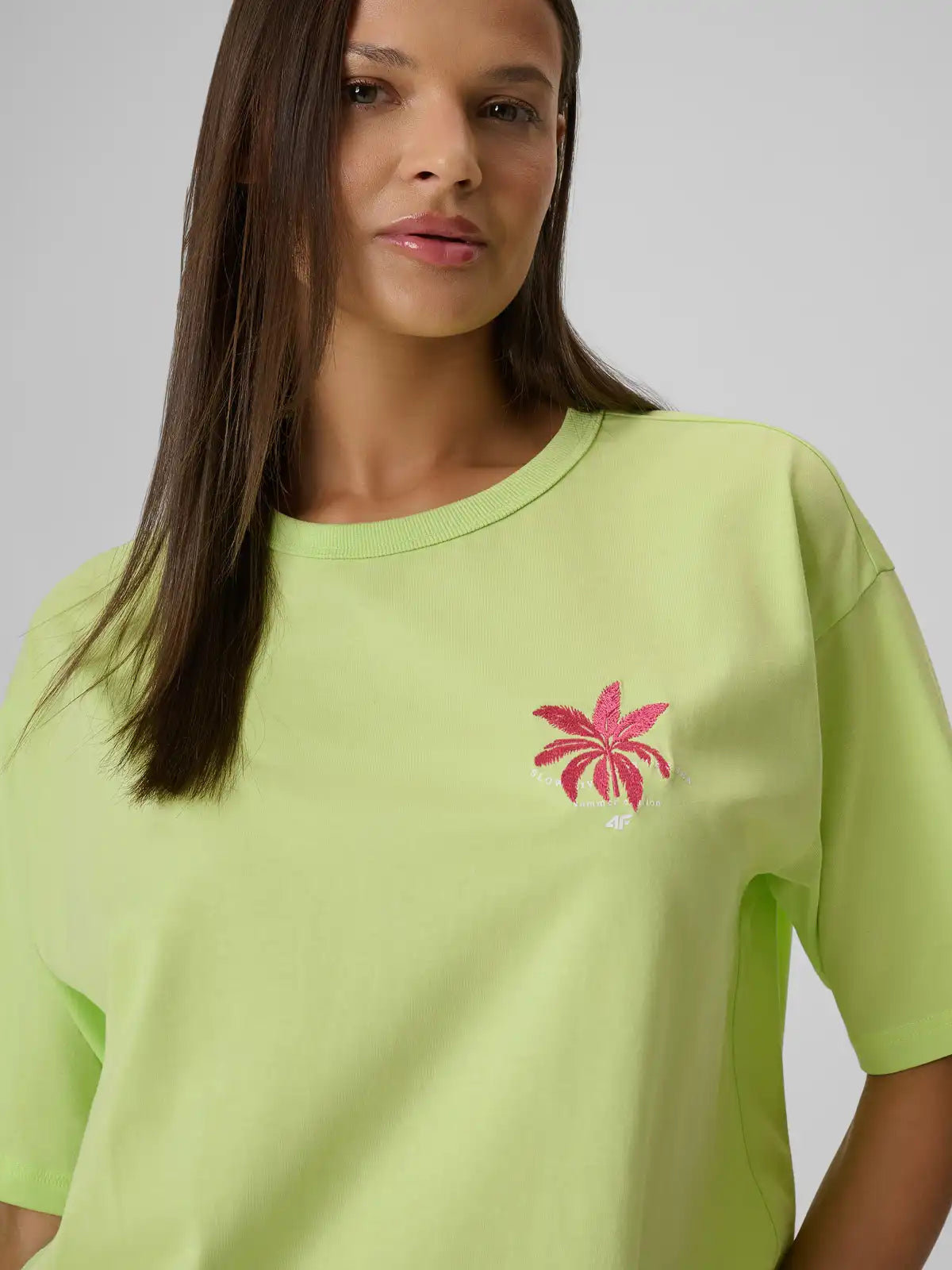 Женская футболка casual 4F F2719 4FWSS26TTSHF2719 light lemon