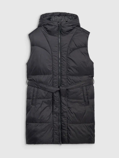 Vestă lungă din puf pentru femei 4F F221 4FWAW25TVJAF221 deep black