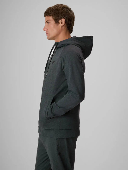 Мужской батник на молнии для фитнеса 4F M0973 4FWAW26TFSWM0973 anthracite melange