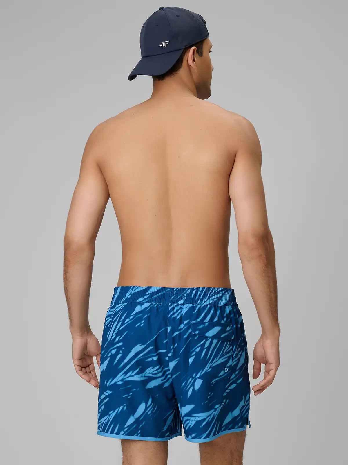 Pantaloni scurți de plajă pentru bărbați  4F M166 4FWSS26UBDSM166 teal allover