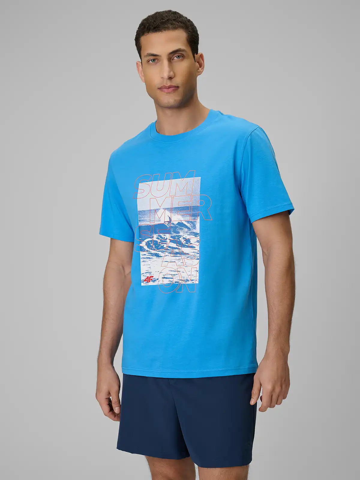 Мужская футболка casual 4F M2783 4FWSS26TTSHM2783 blue