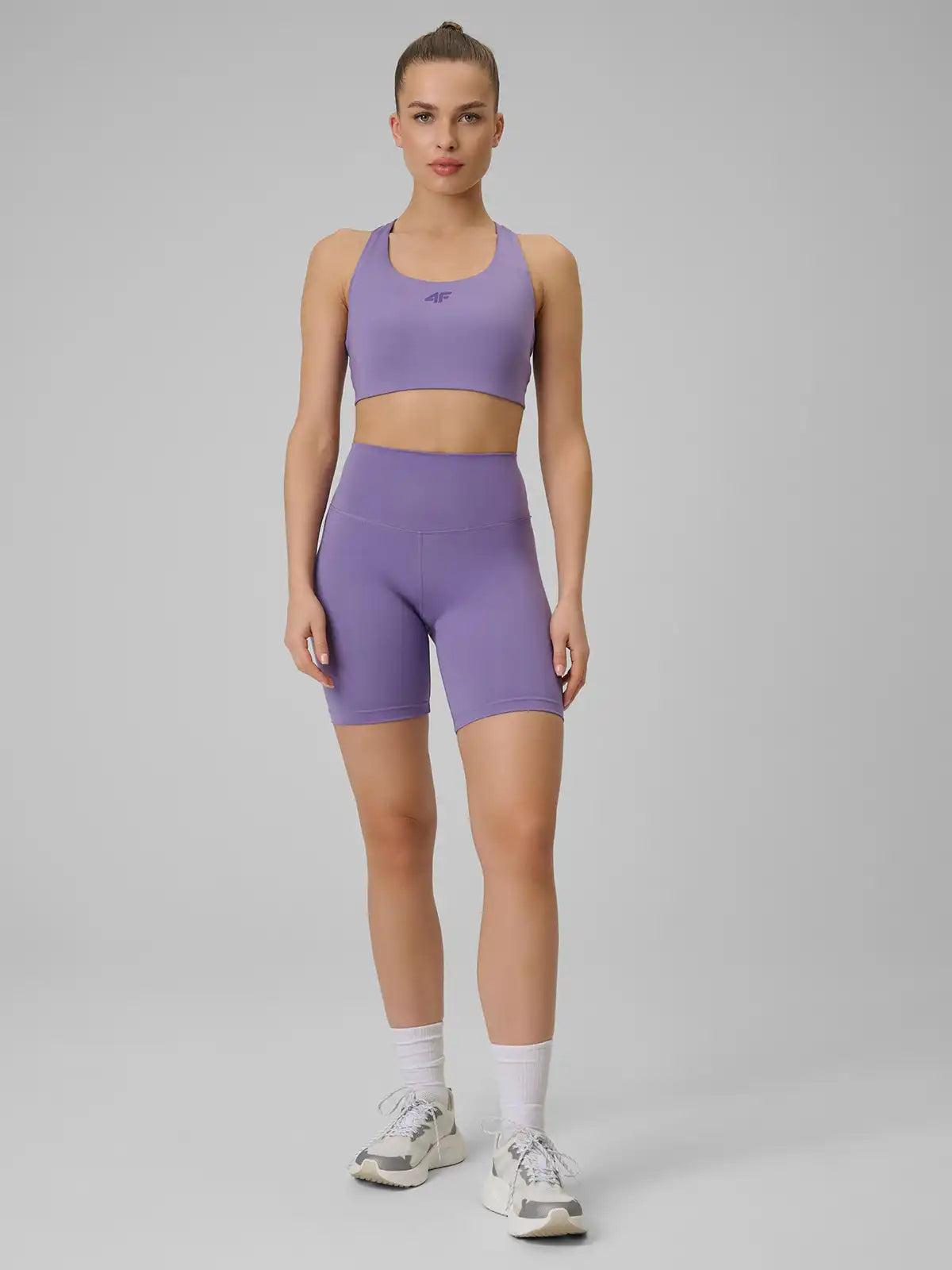 Женские короткие леггинсы для фитнеса 4F F085 4FWSS26TFSTF085 violet