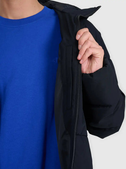 Jacheta de puf pentru bărbați cu glugă 4F M0710 4FWAW25TDJAM0710 deep black