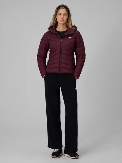 Jachetă de puf pentru femei 4F F0924 4FWAW26TDJAF0924 burgundy