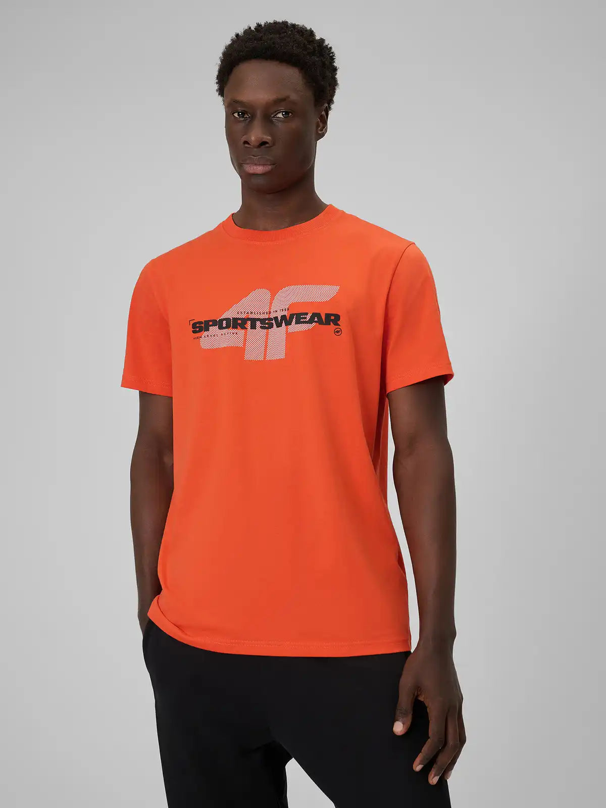 Tricou pentru bărbați casual 4F M2666 4FWSS26TTSHM2666 orange