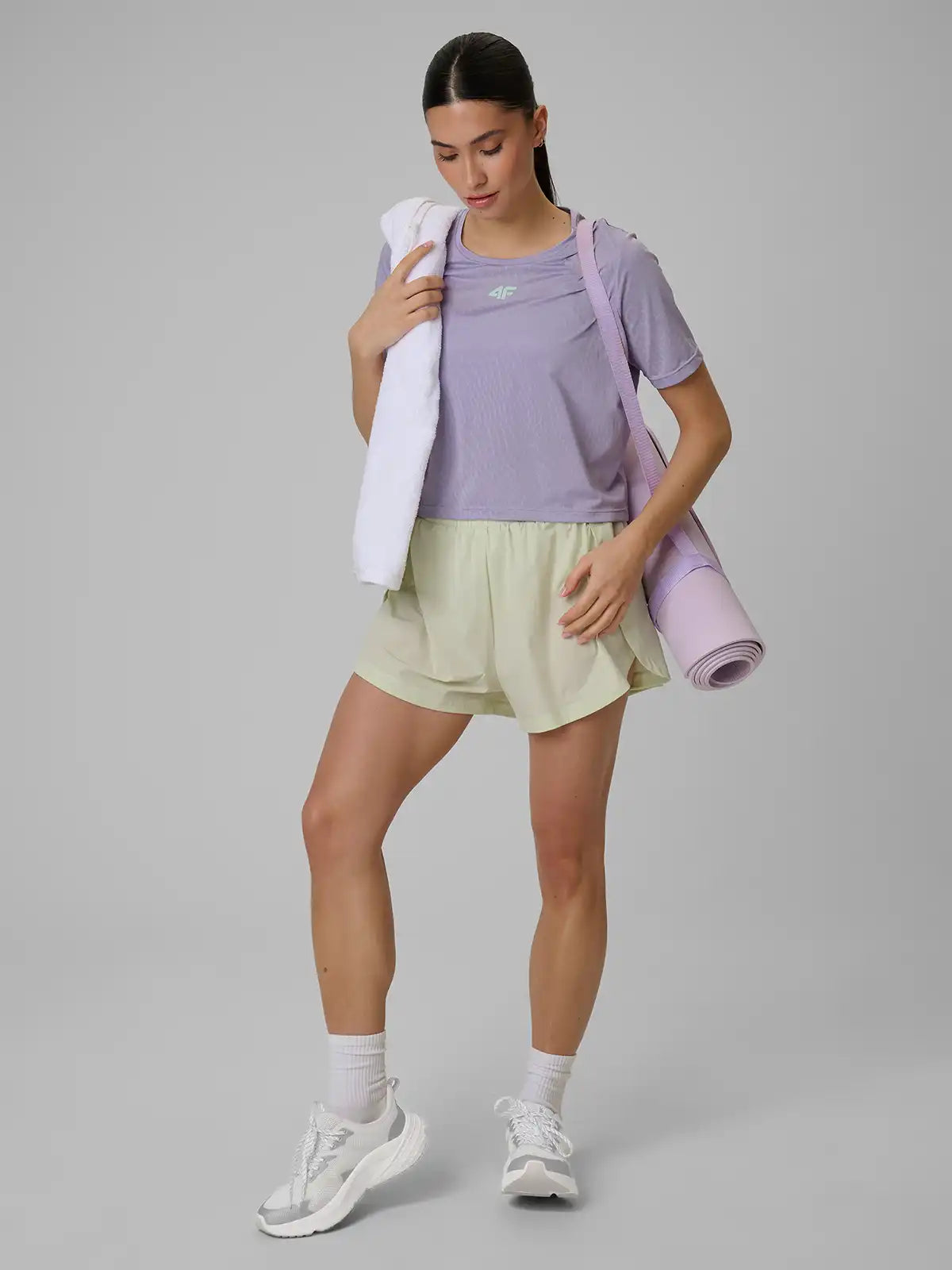 Женская укороченная футболка для фитнеса 4F F1806 4FWSS26TFTSF1806 violet