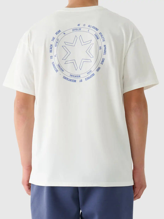 Tricou pentru bărbați casual 4F M2403 4FWAW25TTSHM2403 creme