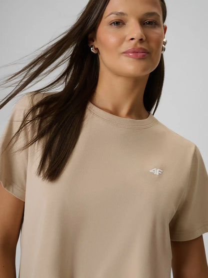 Tricou pentru femei casual 4F F2772 4FWSS26TTSHF2772 beige