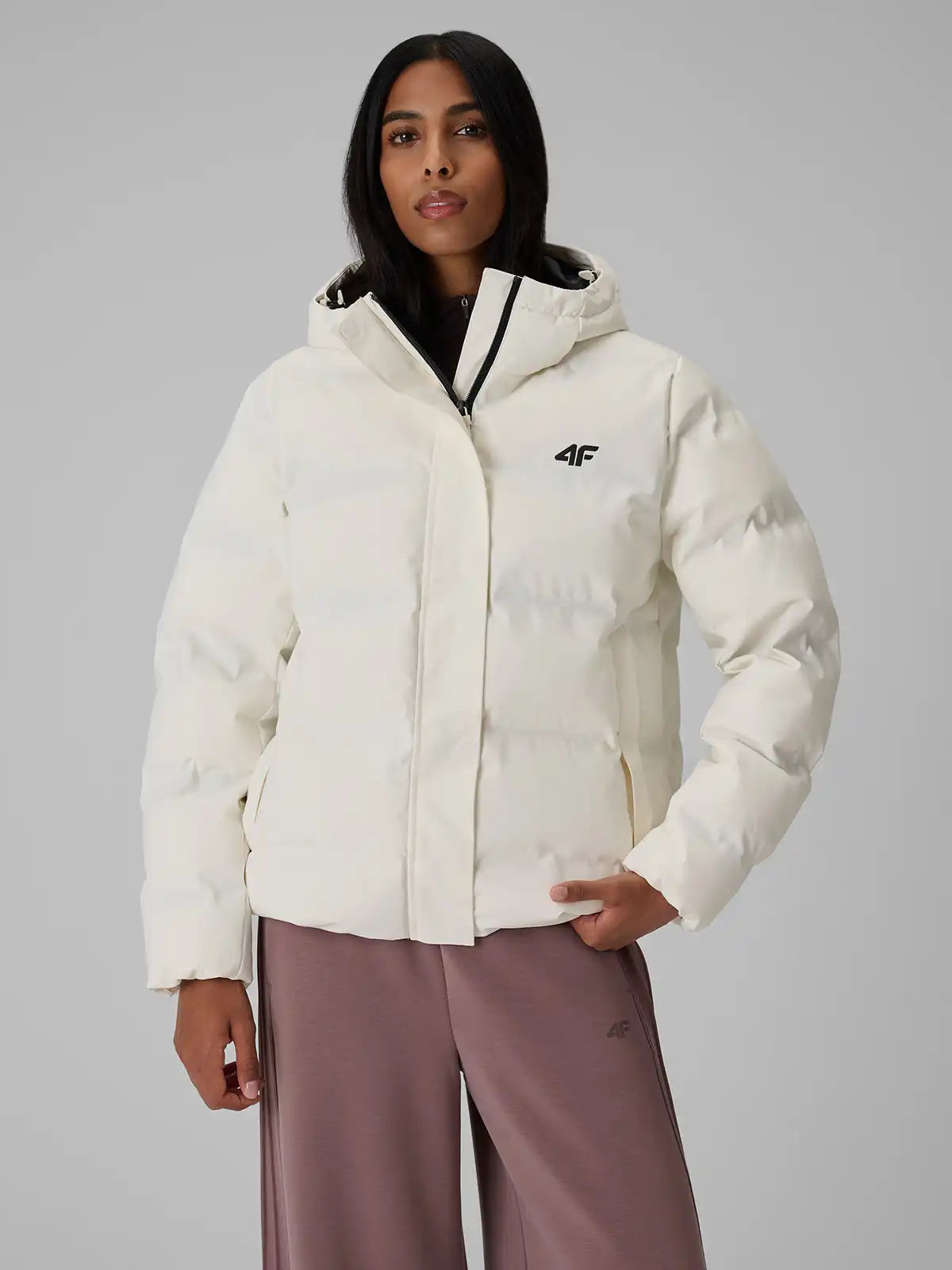 Женский пуховик с капюшоном 4F F0927 4FWAW26TDJAF0927 beige