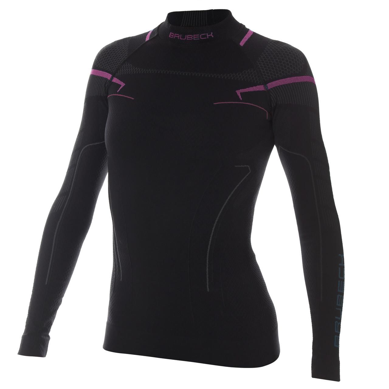 Longsleeve termo Brubeck LS13100A THERMO women's sweatshirt black/pink