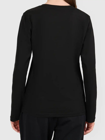 Longsleeve pentru femei casual 4F F639 4FWMM00TLONF639 deep black