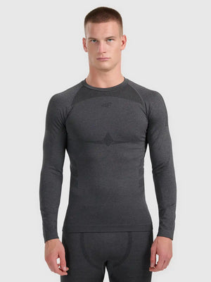 Longsleeve termo pentru bărbați 4F M237 4FWAW25USEAM237 black melange