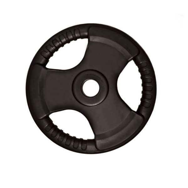 Px black rubber coated 3-grip weight plate