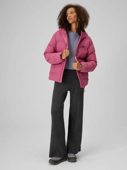 Женский пуховик с капюшоном 4F F0927 4FWAW26TDJAF0927 dark pink