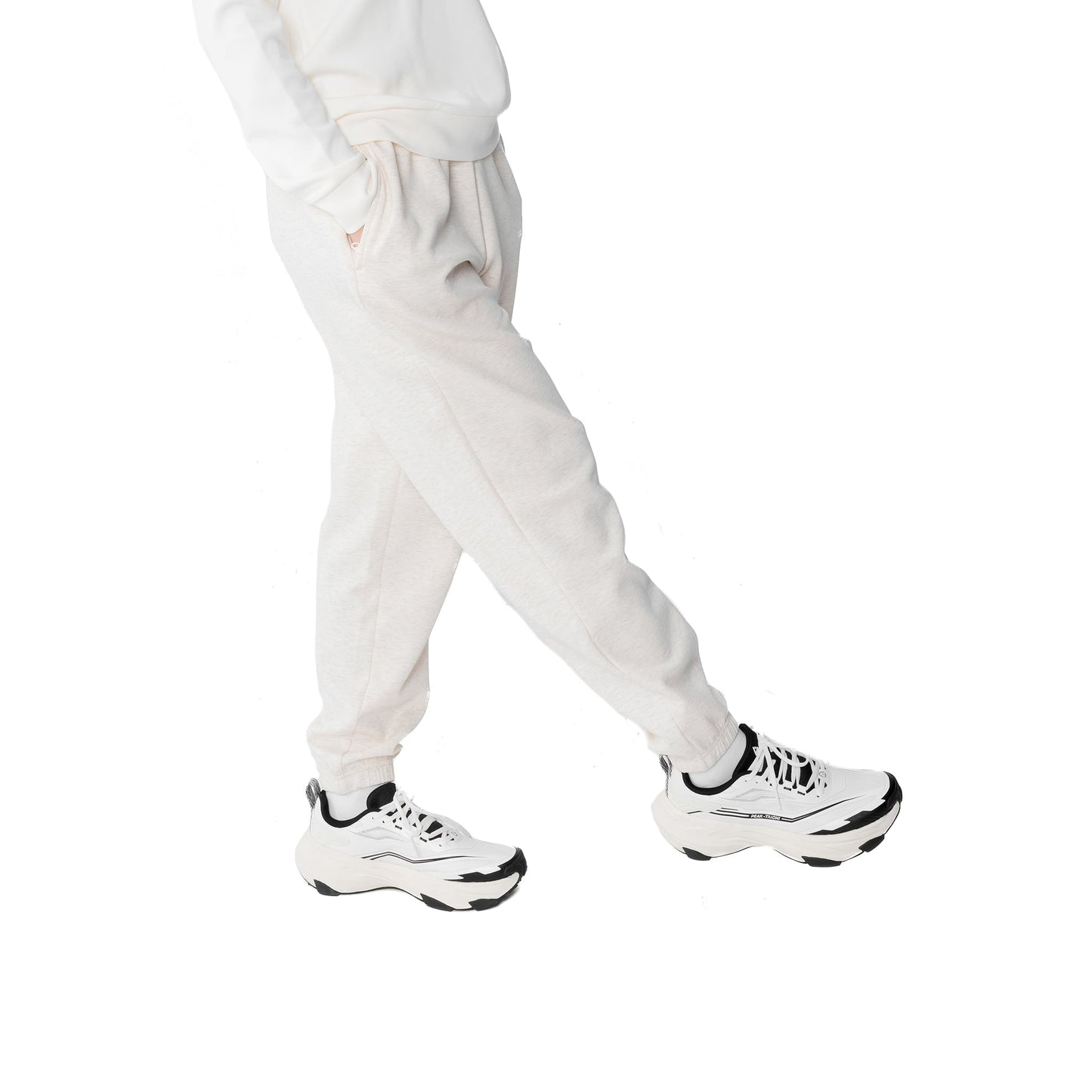 Joggeri pentru femei din fleece FW3253142 lt.melange khaki