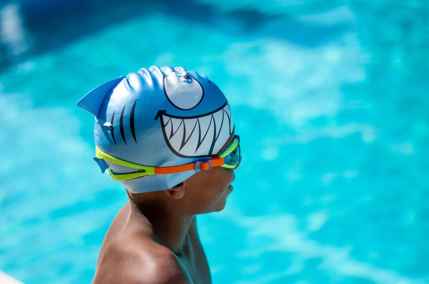 Căciulă pentru înot  Zoggs Junior Character Cap Blue Jaws 465004