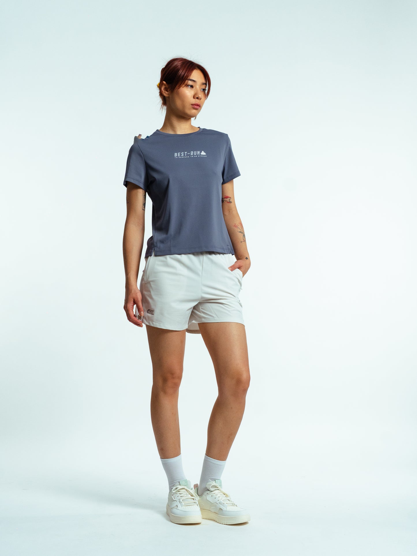 Женские шорты для бега Peak FW3252052 lt.grey