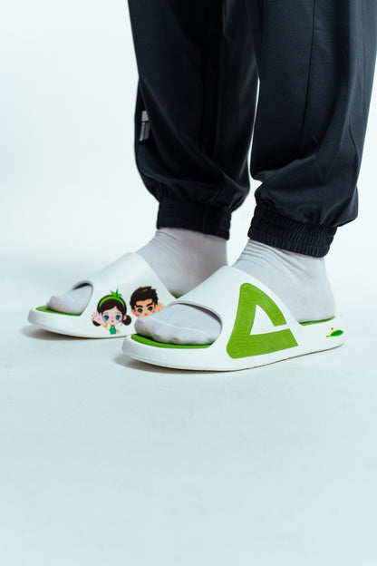Șlapi pentru bărbați Peak ET43227L white/grass green